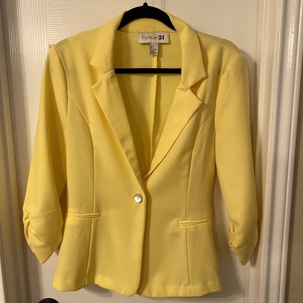 F21 yellow blazer
